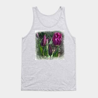 Dark Purple Tulips Opening Tank Top